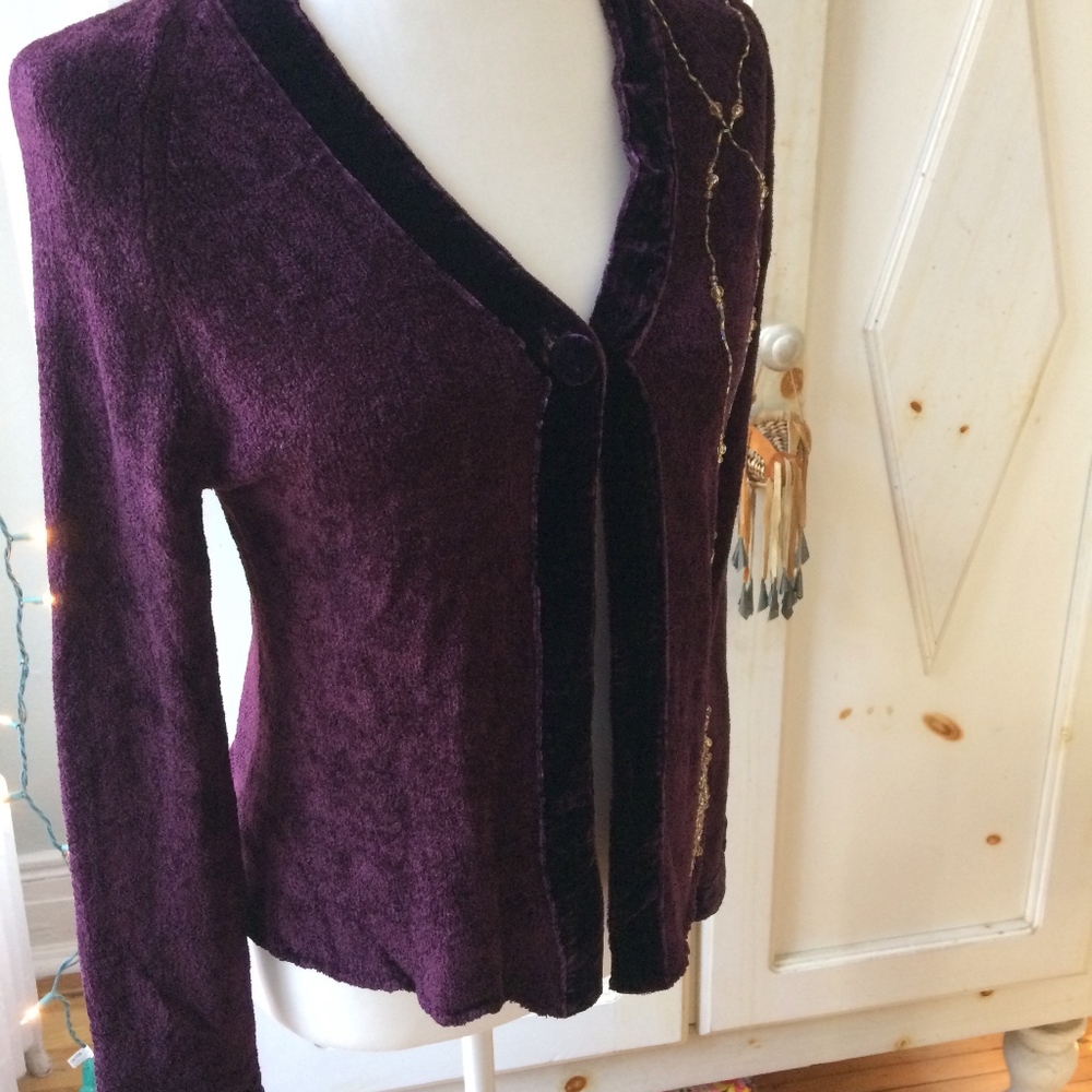 David Dart jeweled cardigan, Petite small